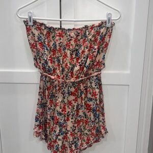 Floral Strapless Romper